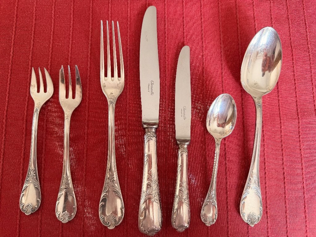 Ménagère CHRISTOFLE Marly – 81 pièces – Métal argenté, Set de couverts, Enlèvement, Utilisé, Autres matériaux