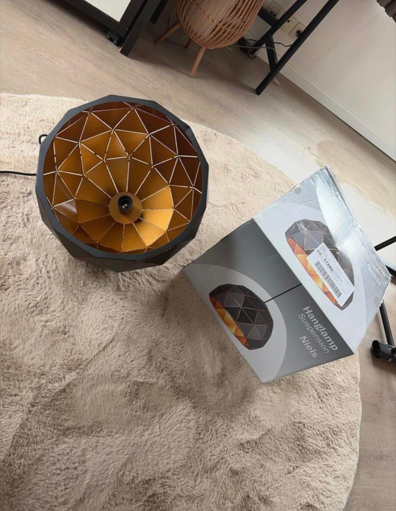 GAMMA Hanglamp Niels – zwart/goud – nieuw in doos, Ophalen, Nieuw