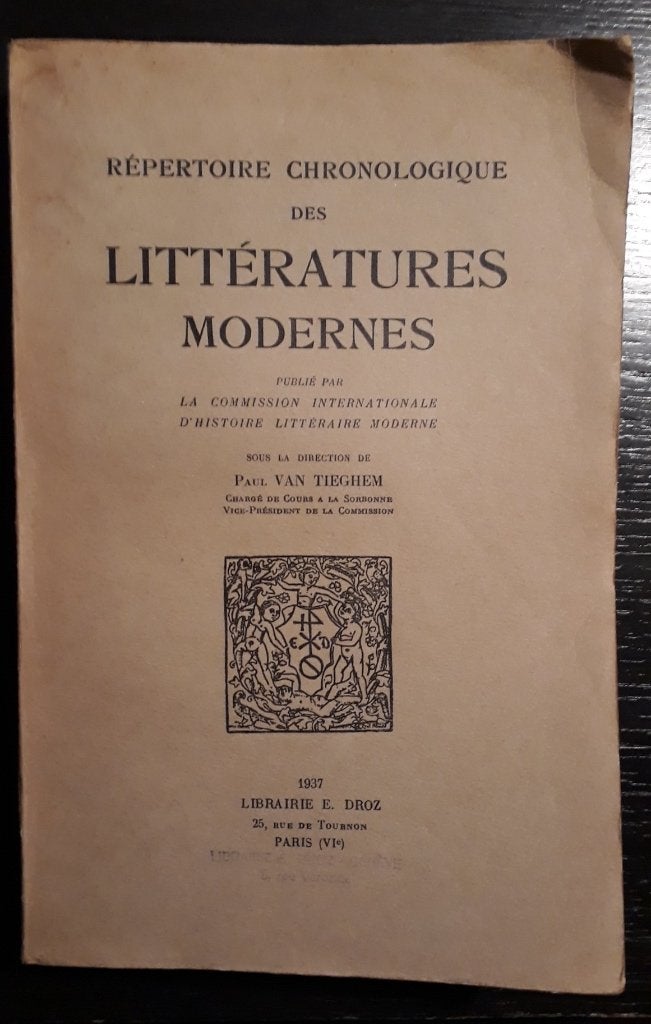 Paul van Tieghem (dir.), Répertoire Chronologique des Lit..., Ophalen of Verzenden, Gelezen, Paul van Tieghem