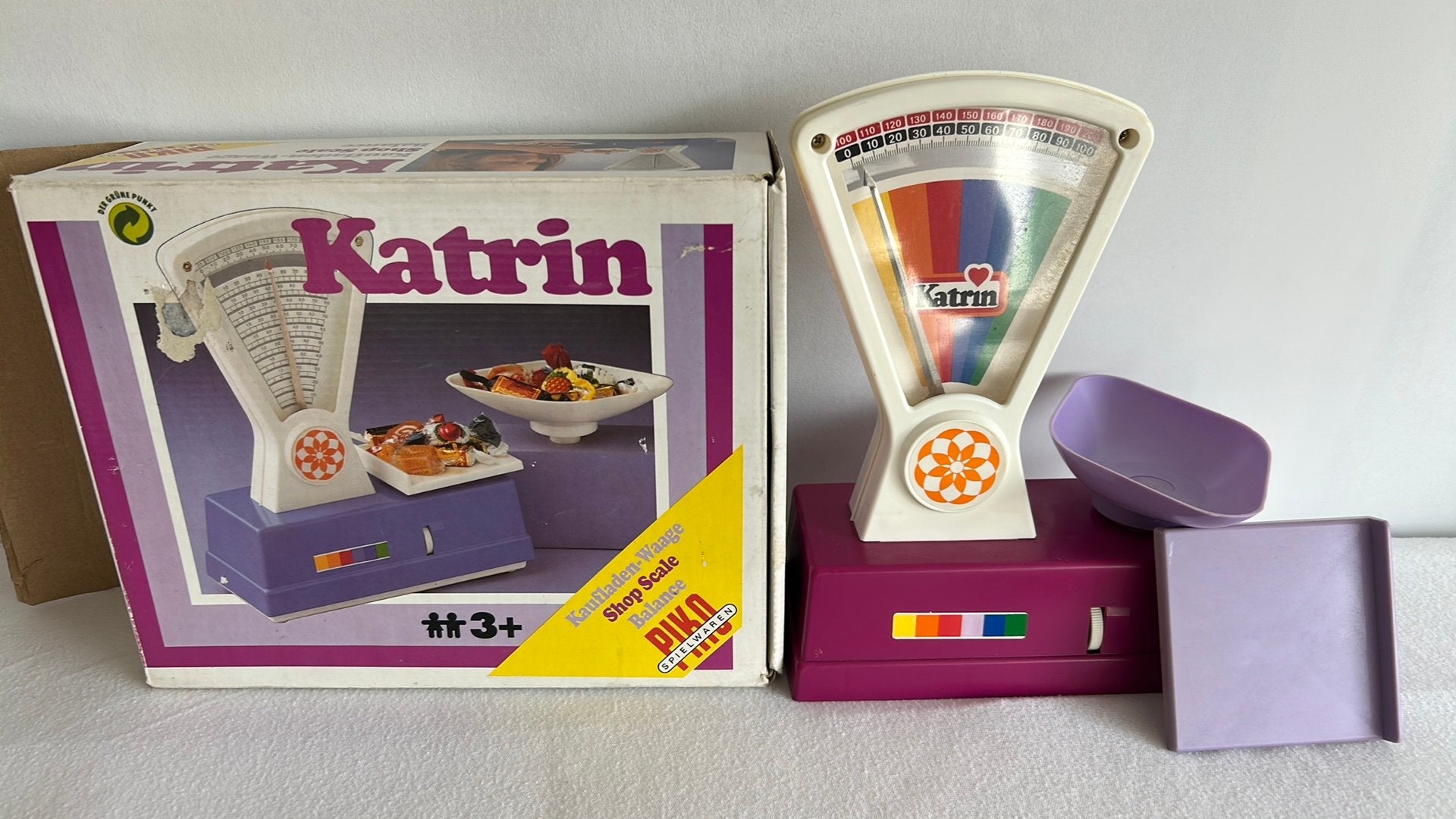 Vintage weegschaal katrin speelgoed, Verzamelen, Speelgoed, Ophalen of Verzenden, Gebruikt
