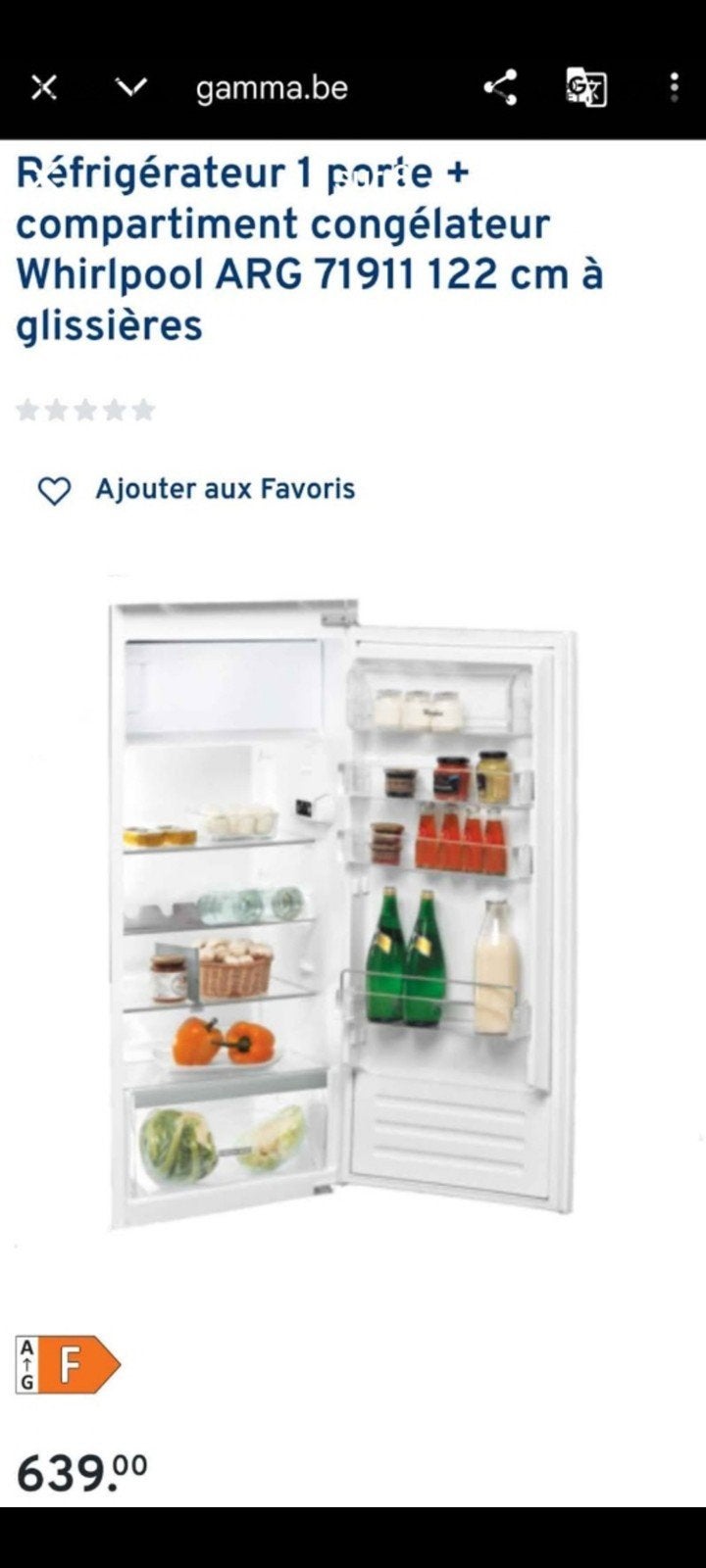 Réfrigérateur-congélateur encastrable
WHIRLPOOL neuf, Ophalen
