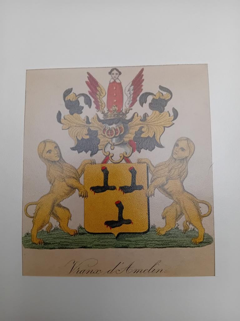 Gravure ancienne, blason quotidien de Vranx, lot 169, Enlèvement ou Envoi