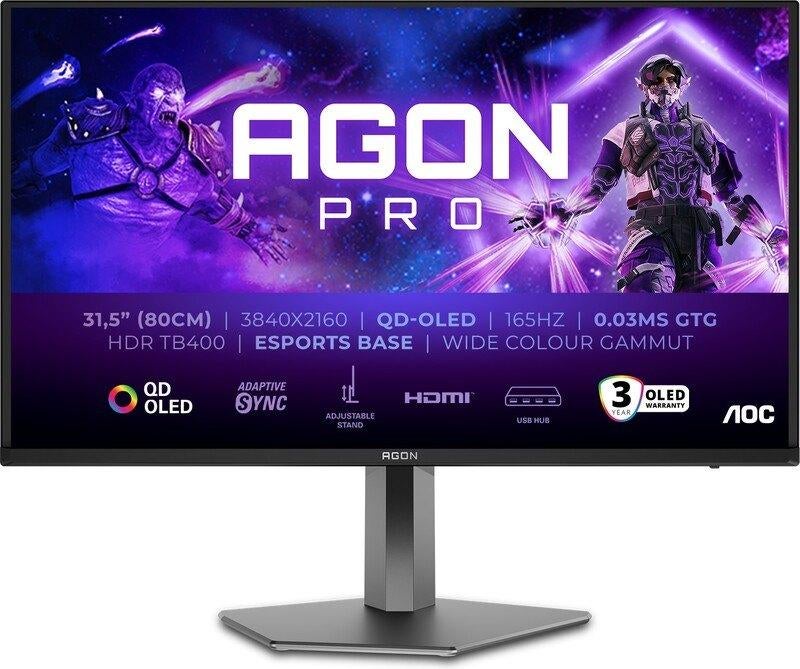Moniteur de jeu AOC AGON PRO AG326UD 4K 165 Hz, Informatique & Logiciels, Moniteurs, Gaming, Autres types, Enlèvement ou Envoi