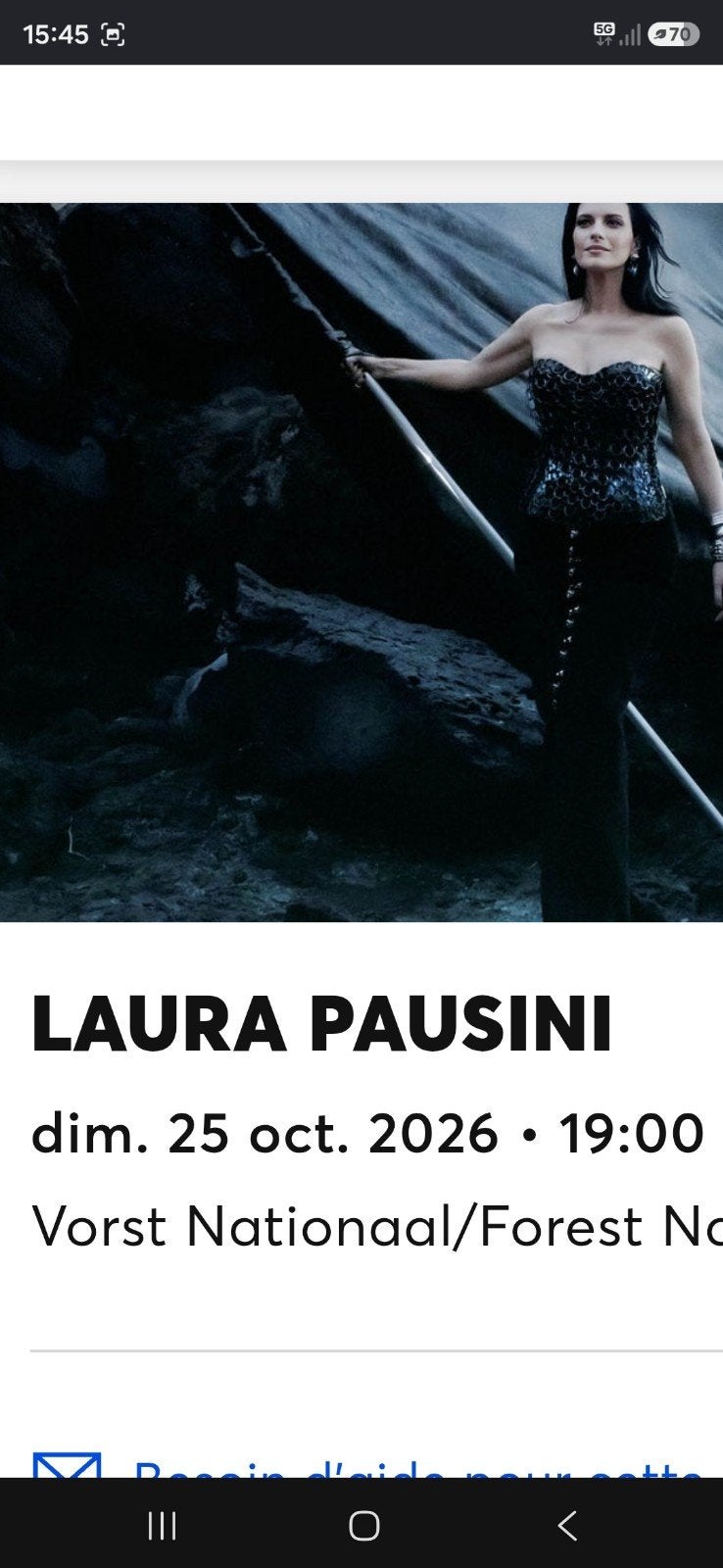 2 places concert laura pausini 25 octobre 2026, Tickets & Billets, Deux personnes, Octobre, Pop