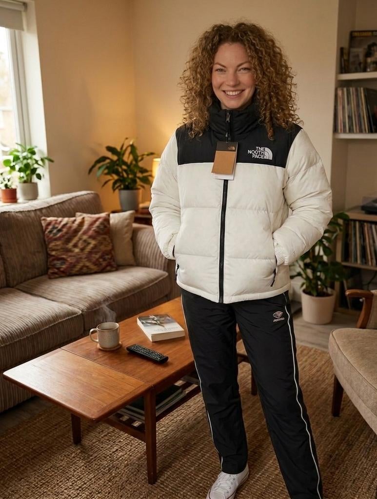 The North Face 1996 Retro Nuptse Jacket – Wit/Zwart – M, Kleding | Dames, Jassen | Winter, Ophalen of Verzenden