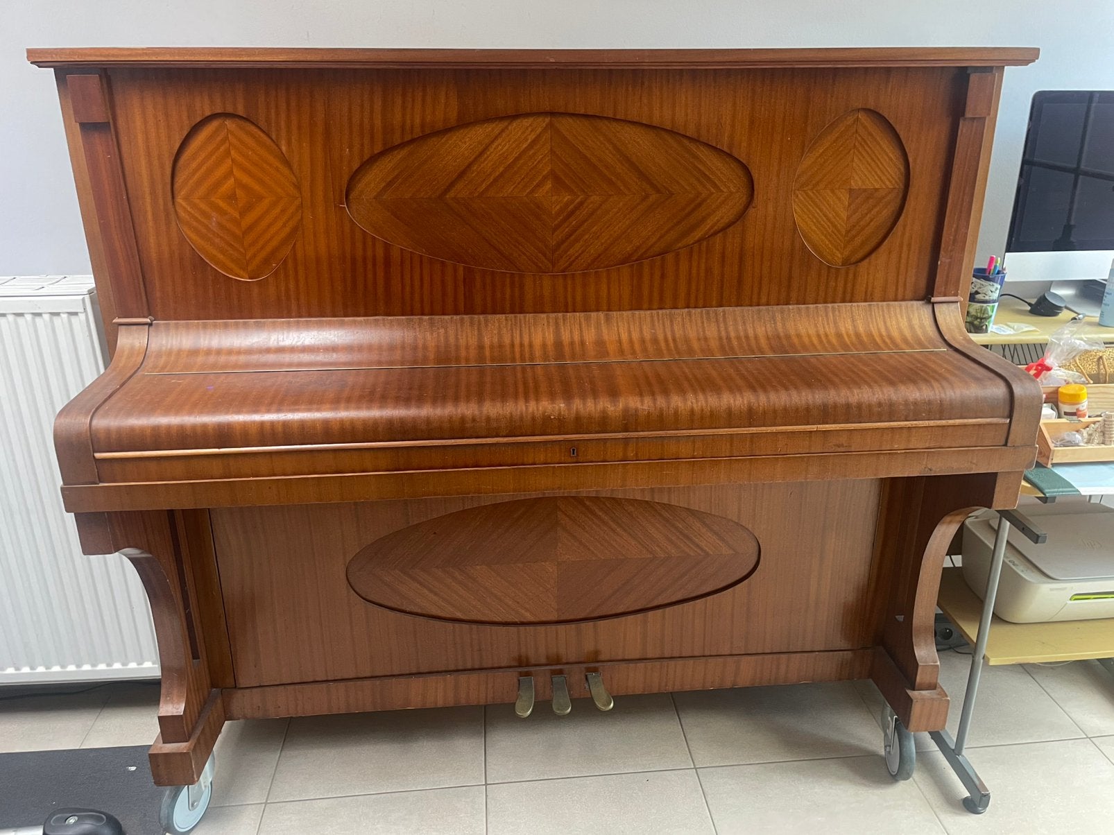 Buffetpiano Ph. Renaudi - Breveté Paris, Muziek en Instrumenten, Ophalen, Gebruikt, Bruin, Piano