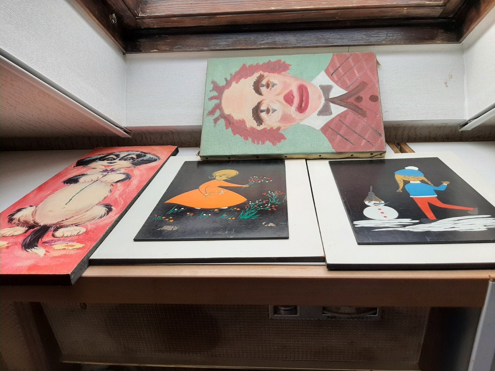 4 vintage kinder schilderijen, Huis en Inrichting, Ophalen