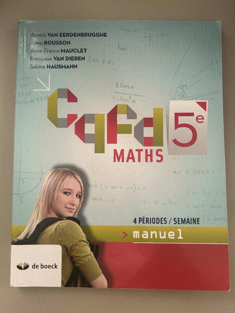 Wiskundehandleiding - CQFD Maths 5e (4 per. /week), De Boeck, Boeken, Ophalen, ASO, Wiskunde A, Zo goed als nieuw