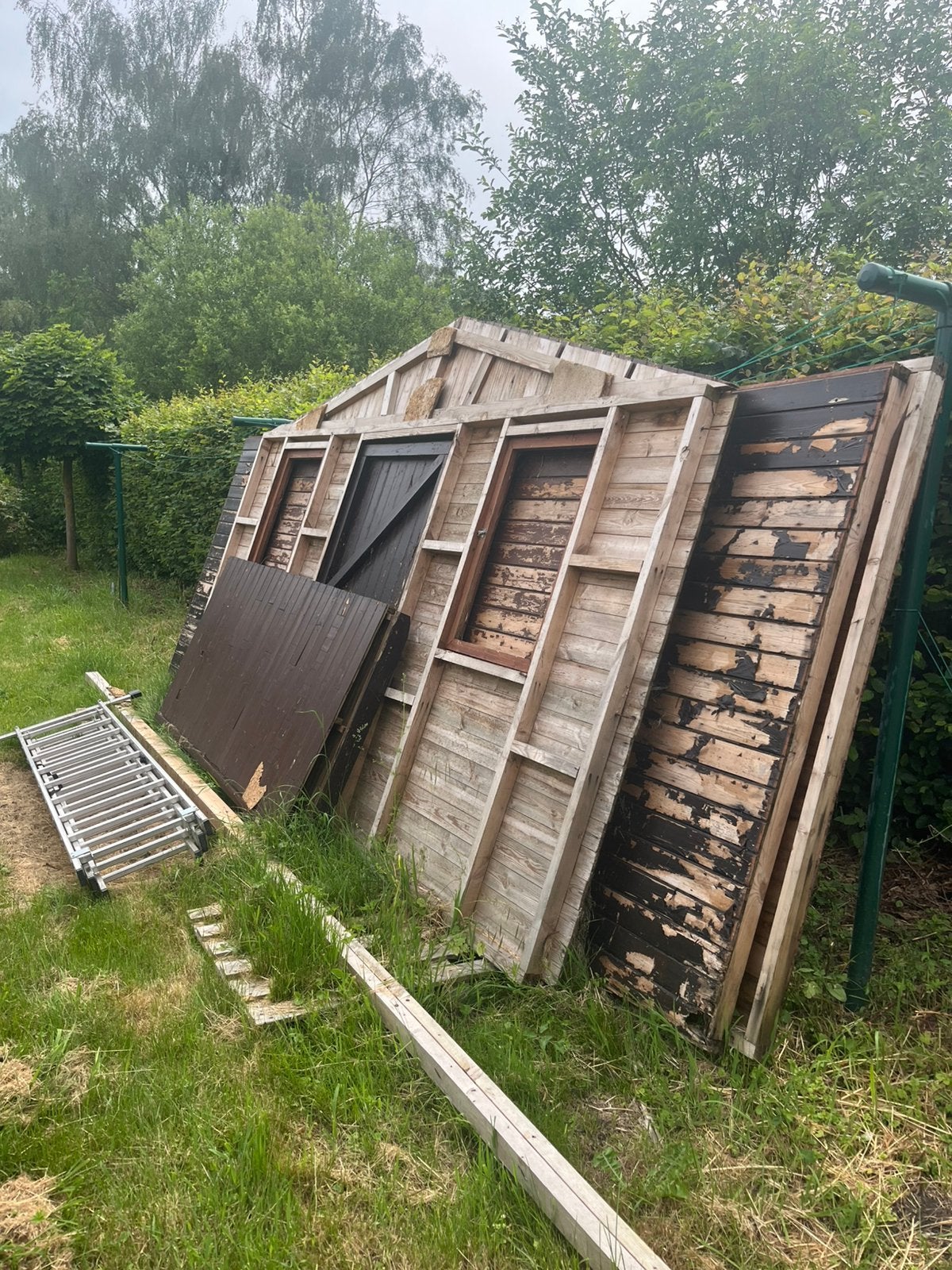 Gratis al gedemonteers tuinhuisje 4x6, Enlèvement, Comme neuf, Abri de jardin