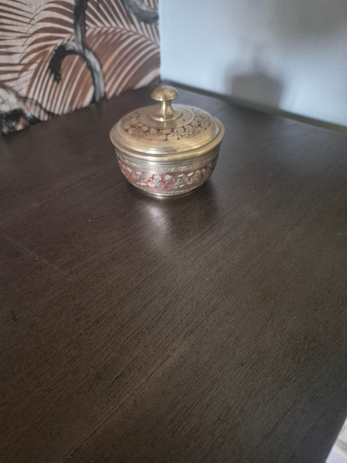 messing doosje met een dekseltje 1960 uit india, Ophalen of Verzenden