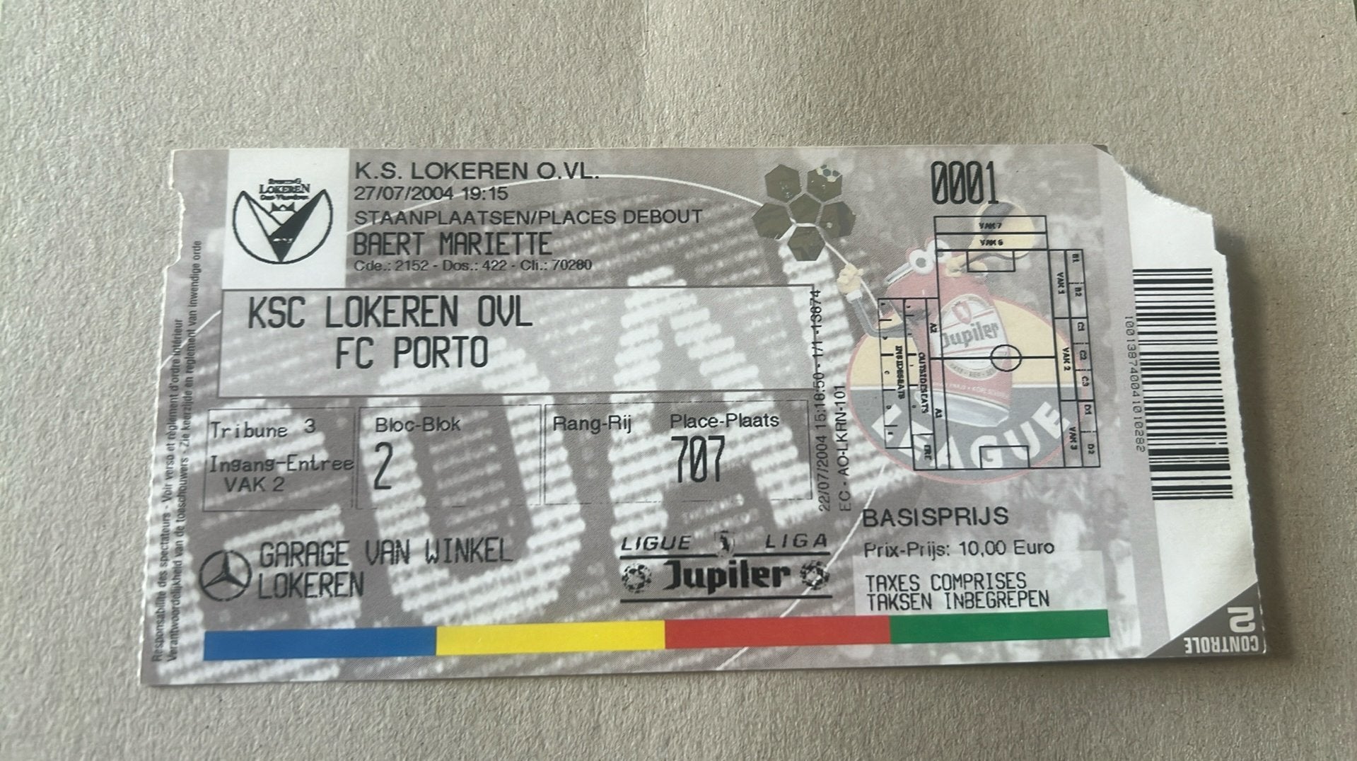 Match amical KSC Lokeren - FC Porto 2004, Collections, Envoi, Utilisé, Autres types