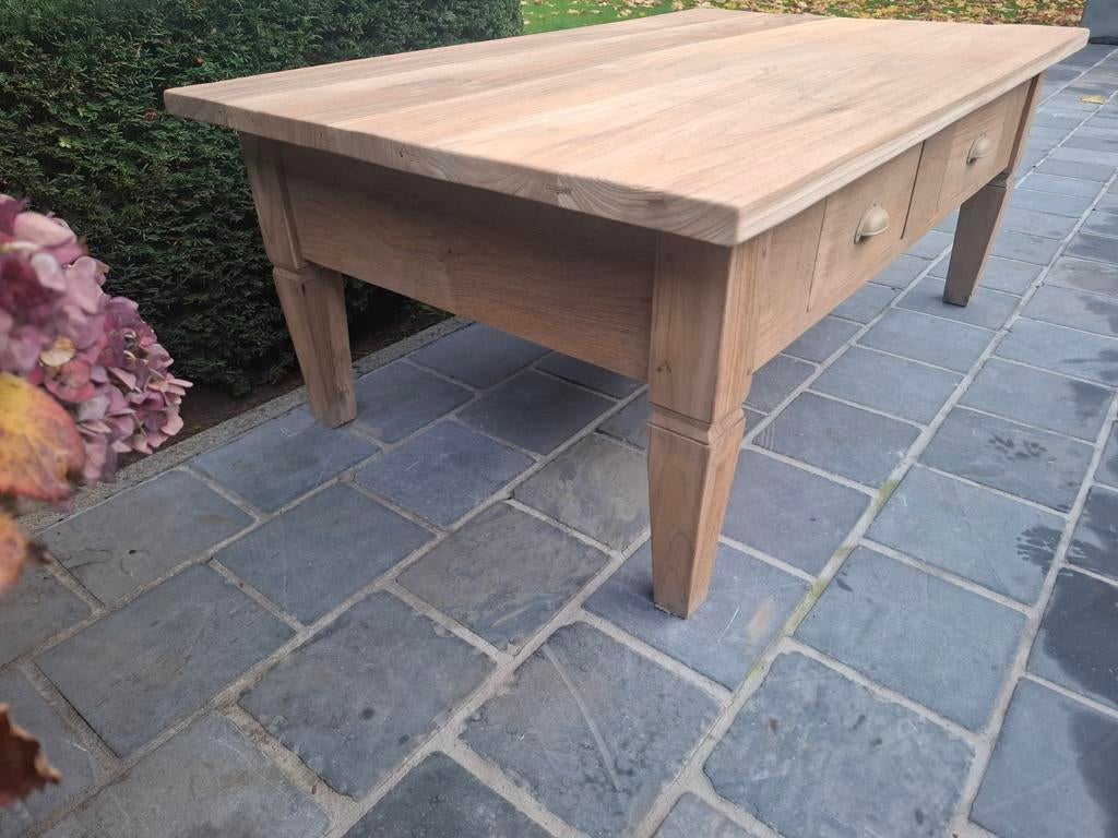 Salontafel uit massieve teak. Geluchtgomd., Ophalen of Verzenden