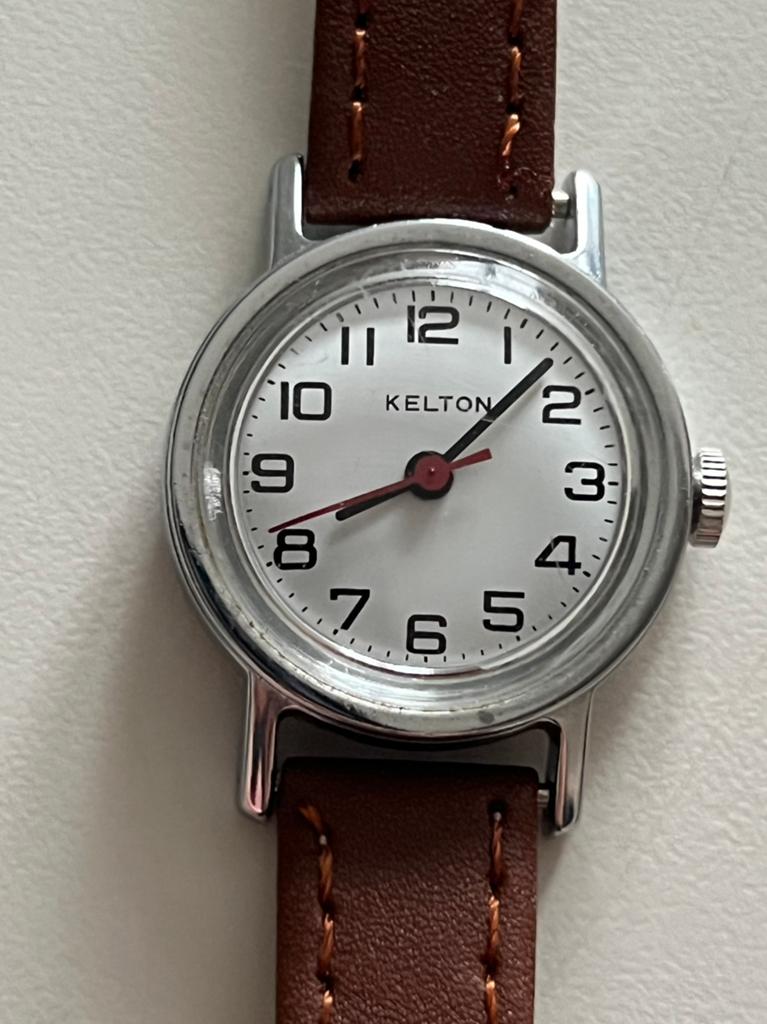 Vintage opwindbare horloge voor dames van Kelton, Overige merken, Staal, Polshorloge, Ophalen of Verzenden