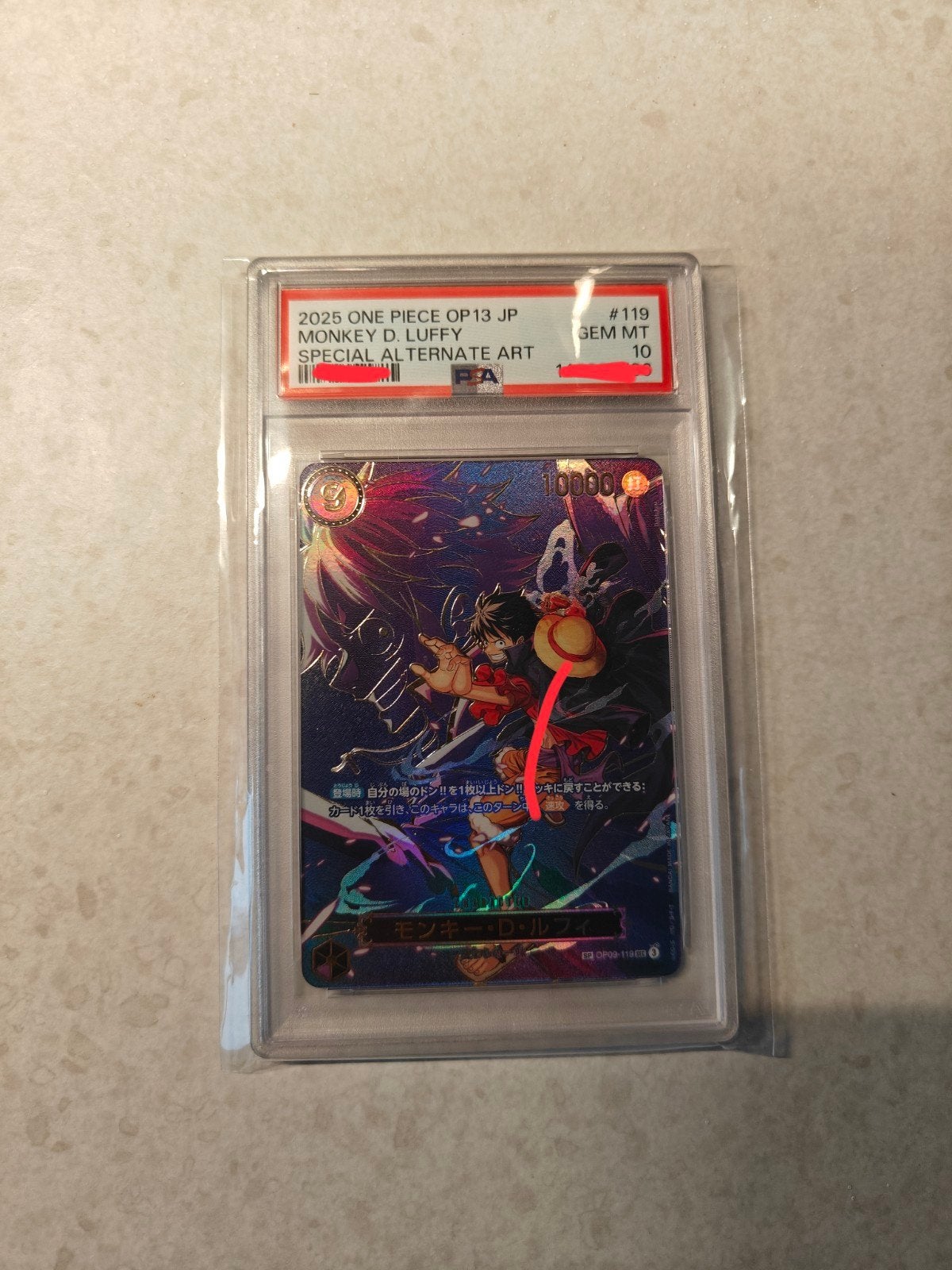 One Piece Monkey D. Luffy OP09-119 Japans PSA 10, Enlèvement, Neuf