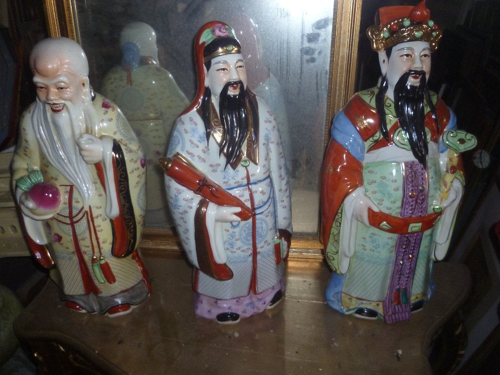 3 GR CHINEESE BEELDEN 45 CM H., Ophalen