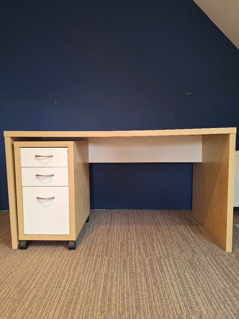 Bureau met kastje in tweevoud, Ophalen, Gebruikt, IKEA, 75 cm