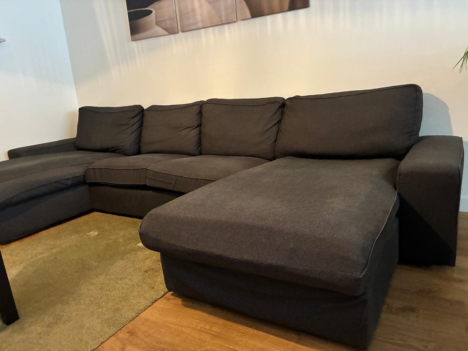 Zetel in goede staat - 370cm breedte, Huis en Inrichting, Ophalen, Gebruikt, Kunststof, Huiselijk