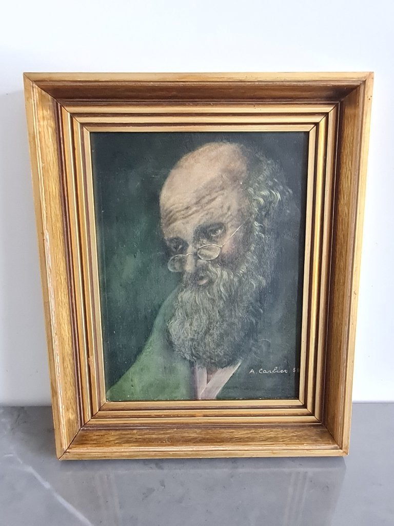 Zeer mooi schilderij op doek - portret / In kader, Antiek en Kunst, Ophalen of Verzenden, Doek