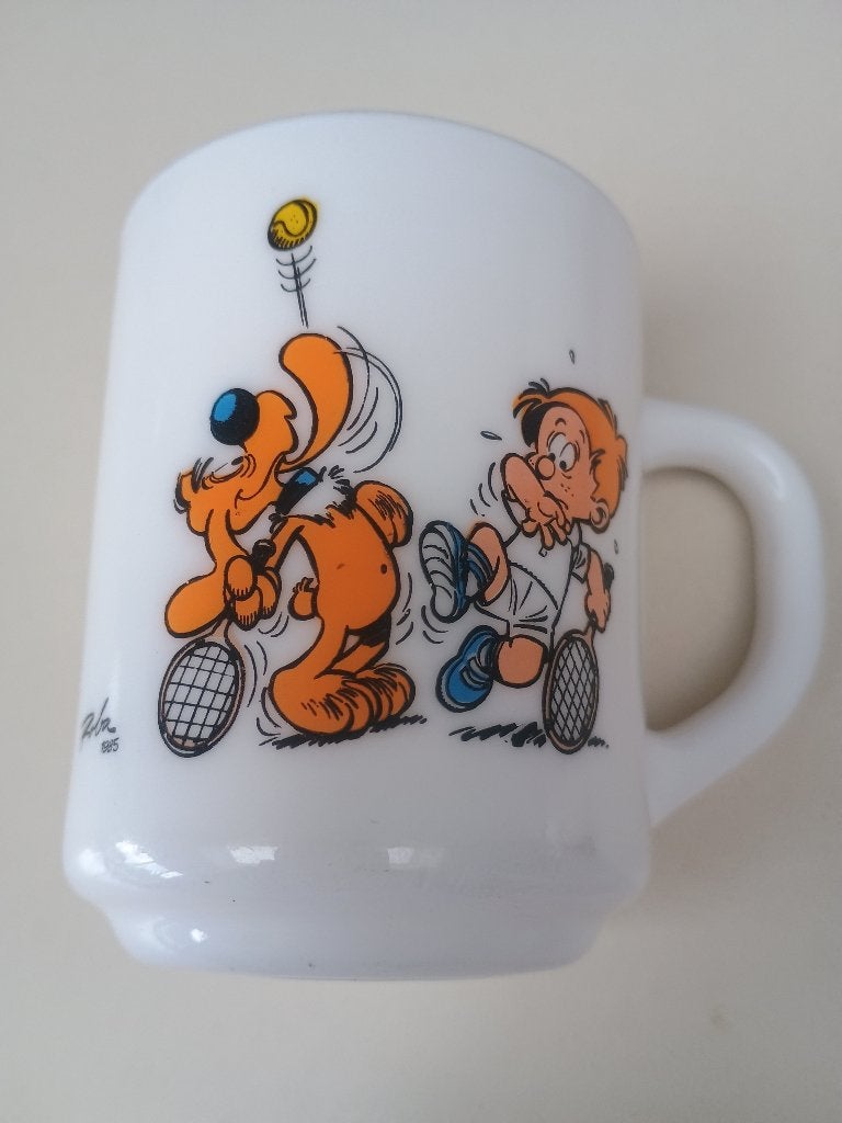 Vintage koffiemok Bollie en Billie tennis 1986, Verzamelen, Ophalen