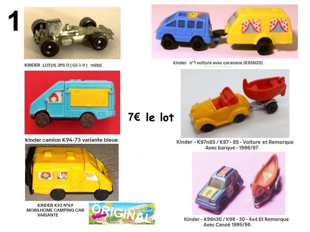 Lots de KINDER ancien (thème le transport), Collections, Envoi, Neuf, Voitures