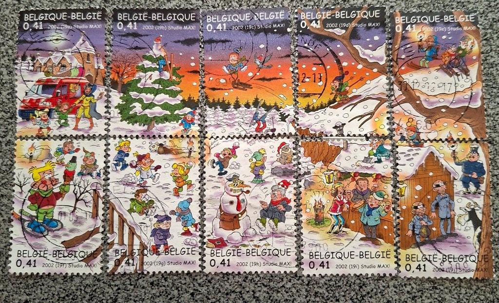Postzegels België OBP 3101/10, Postzegels en Munten, Kerst, Met stempel, Frankeerzegel, Ophalen of Verzenden