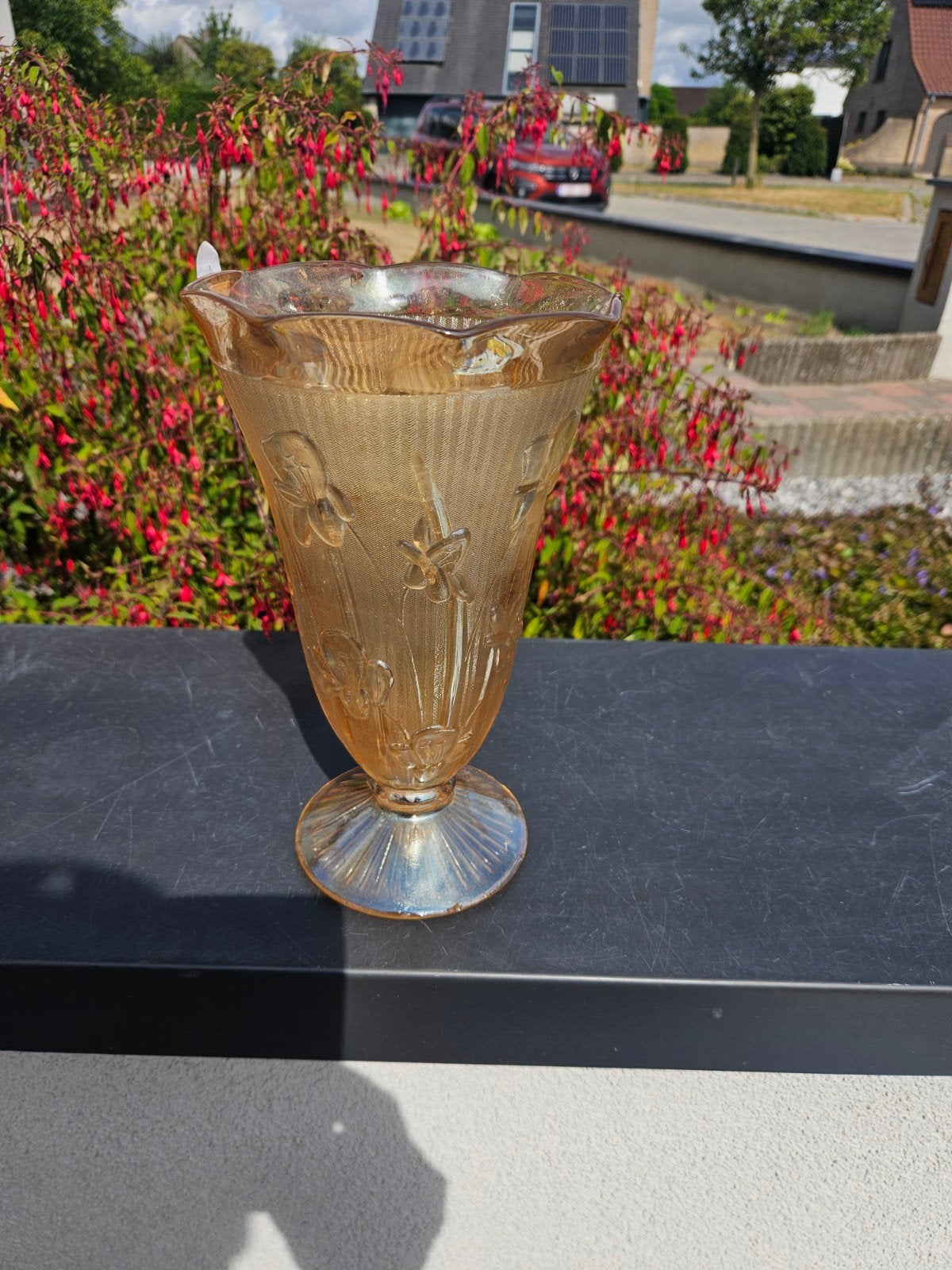 art deco vaas jeanette glass cress, Ophalen
