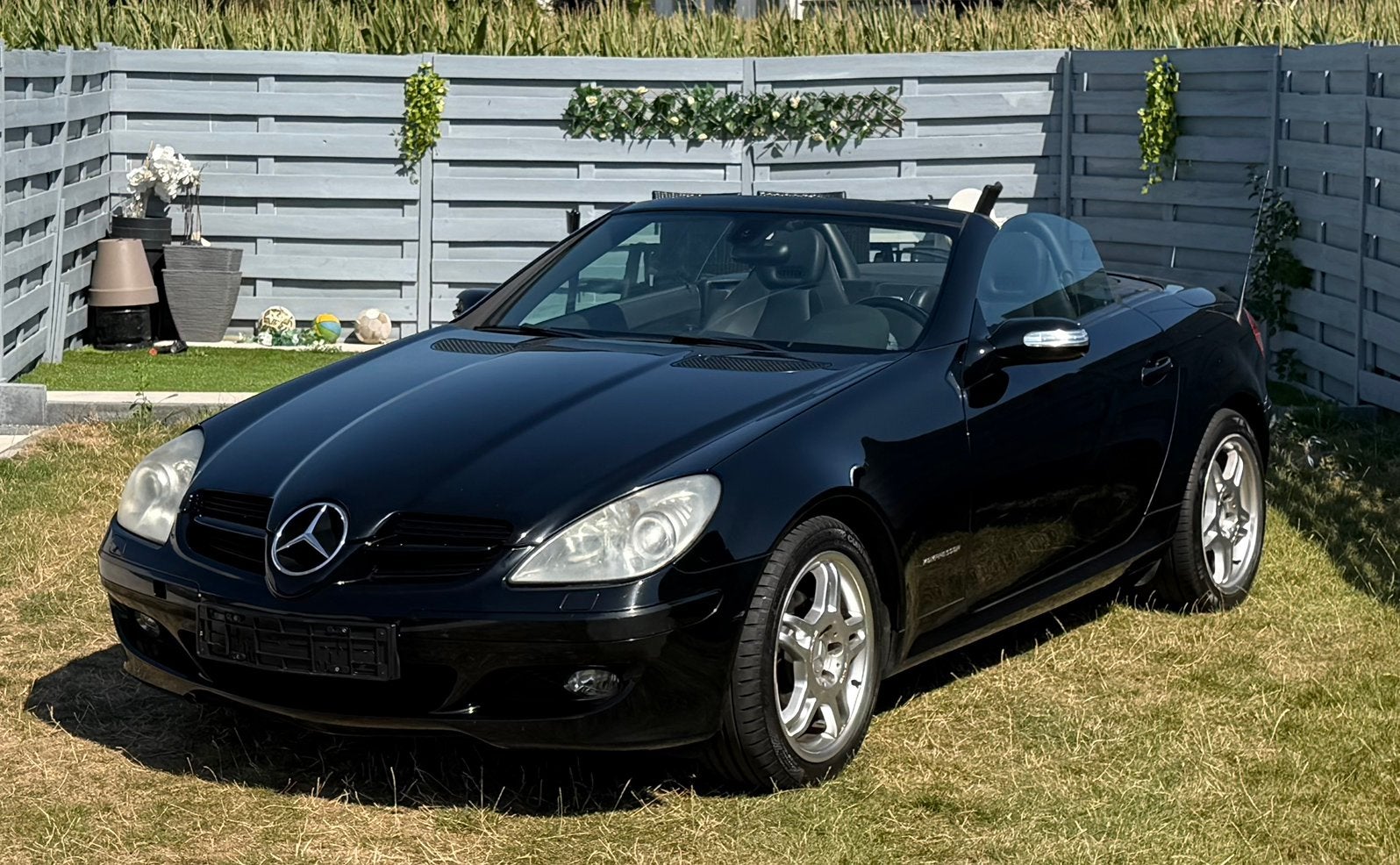 Mercedes SLK 200 Kompressor Cabrio – Automaat – 205.000 km, Auto's, Automaat, Cabriolet, Zwart, Particulier