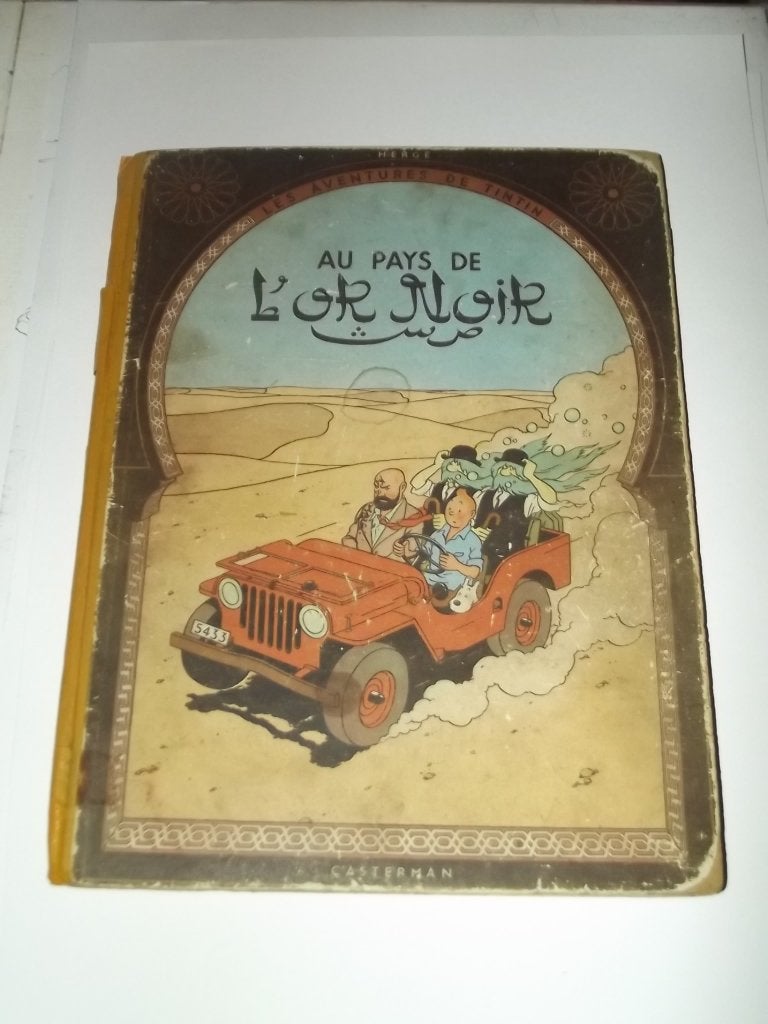 Tintin Au Pays de l'or noir / B4 1950, Livres, Une BD, Enlèvement ou Envoi, Utilisé, Hergé.