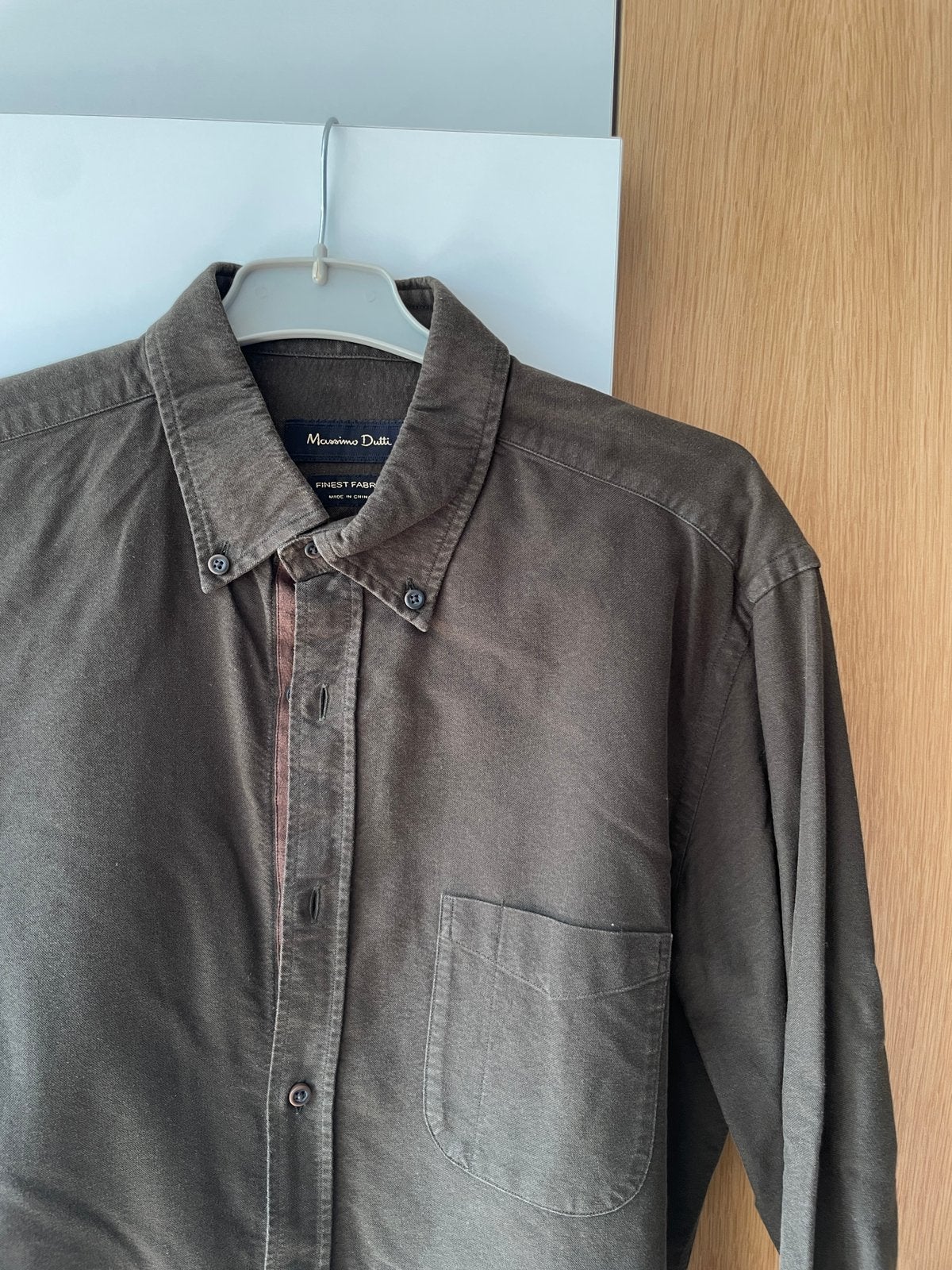 Chemise Massimo Dutti Homme Marron Khaki / Kaki, Enlèvement ou Envoi, Comme neuf, Vert