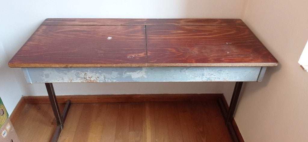 Bureau d'école vintage, Vintage, Enlèvement, Utilisé, Bureau enfant