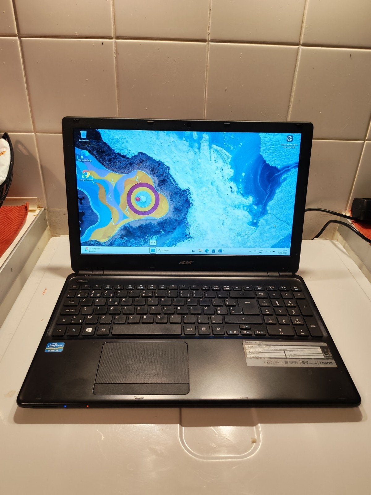 Acer Aspire E1-570 te koop – Snelle laptop met SSD, Met videokaart, 2 tot 3 Ghz, 15 inch, Intel™ Core i3-3217U processor