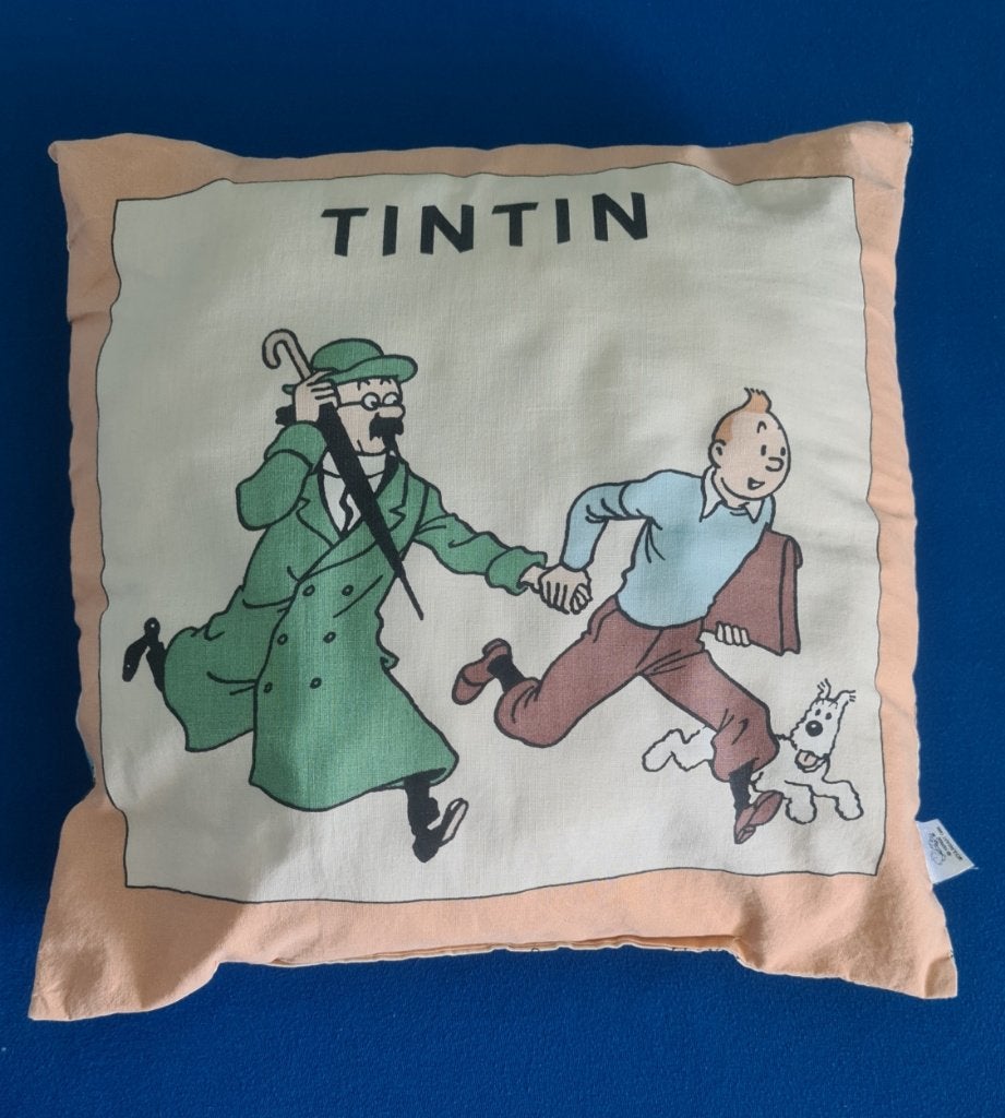 Kussen van Kuifje en Zonnebloem - Hergé Moulinsart 1995, Verzamelen, Stripfiguren, Ophalen of Verzenden, Kuifje, Gebruikt, Overige typen