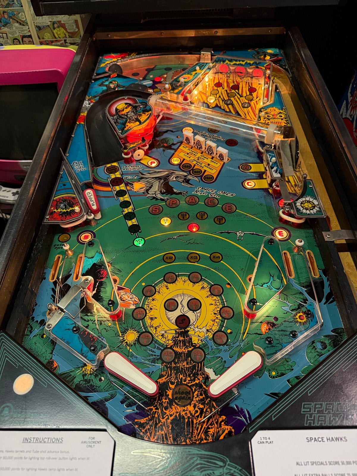 Bell Games Space Hawks, Verzamelen, Elektronisch, Zo goed als nieuw, Flipperkast, Ophalen