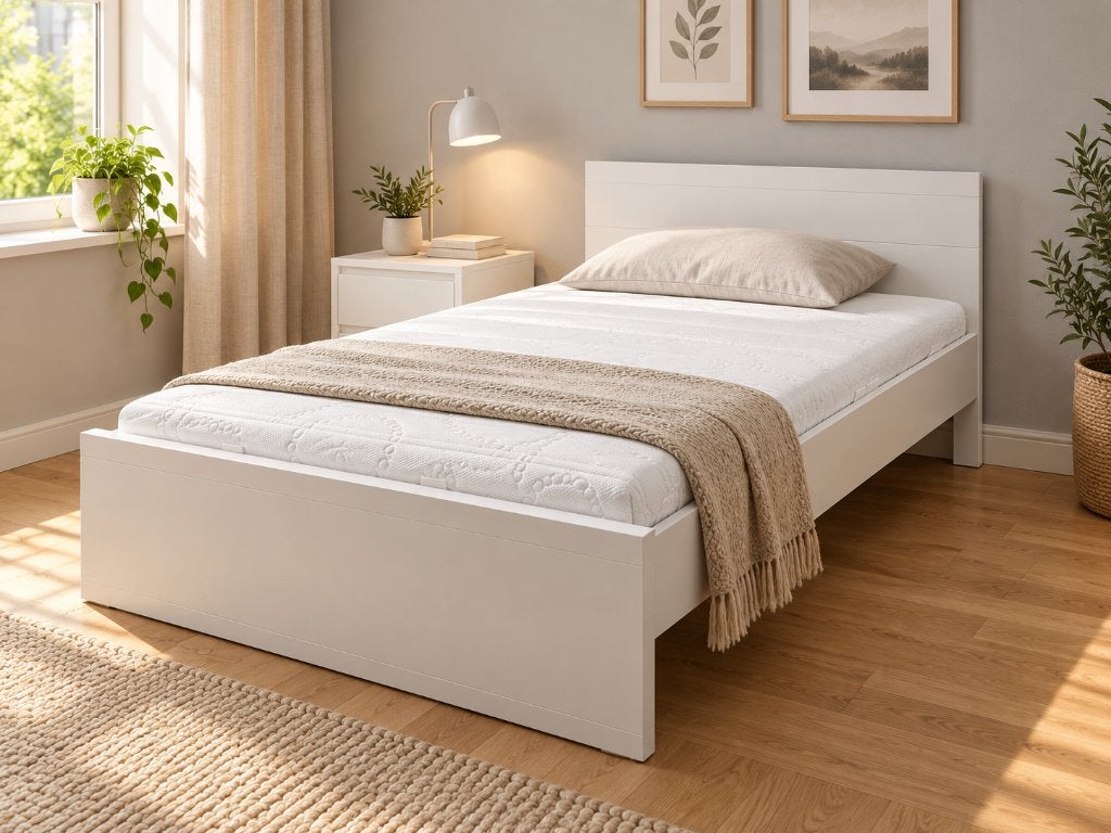 Modern tienerbed 120x200 wit + matras, Ophalen, Gebruikt, Twijfelaar, 120 cm