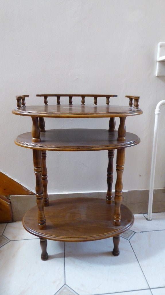 Table à point en bois, Maison & Meubles, Tables | Tables à manger, Enlèvement, Utilisé, Moins de 50 cm, Ovale