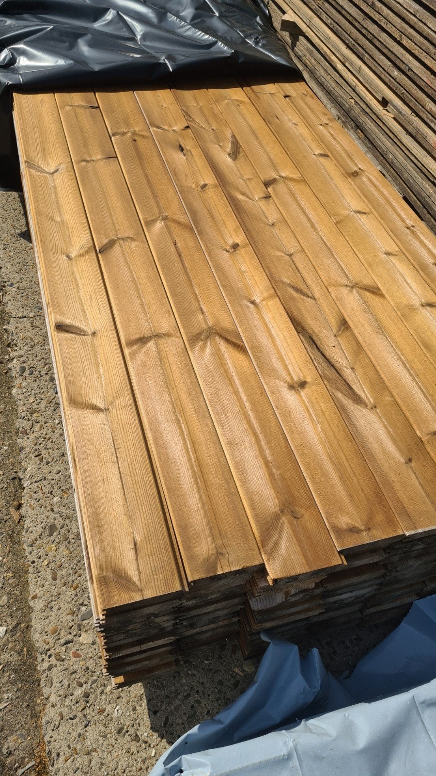 Profilé en blocs ThermoWood 25 mm - 13 cm - Choix B, Enlèvement ou Envoi, Planches