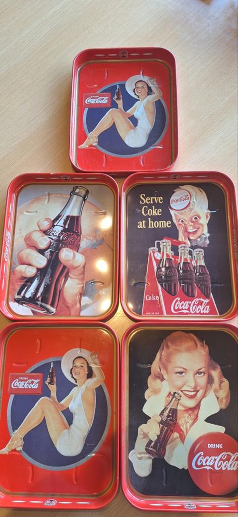 Coca-Cola metalen dienbladen 5-stuks., Verzamelen, Ophalen
