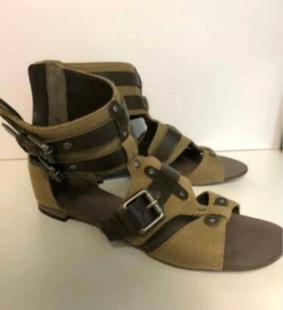 hoge sandalen maat 37, Ophalen, MET Jeans, Bruin, Sandalen of Muiltjes