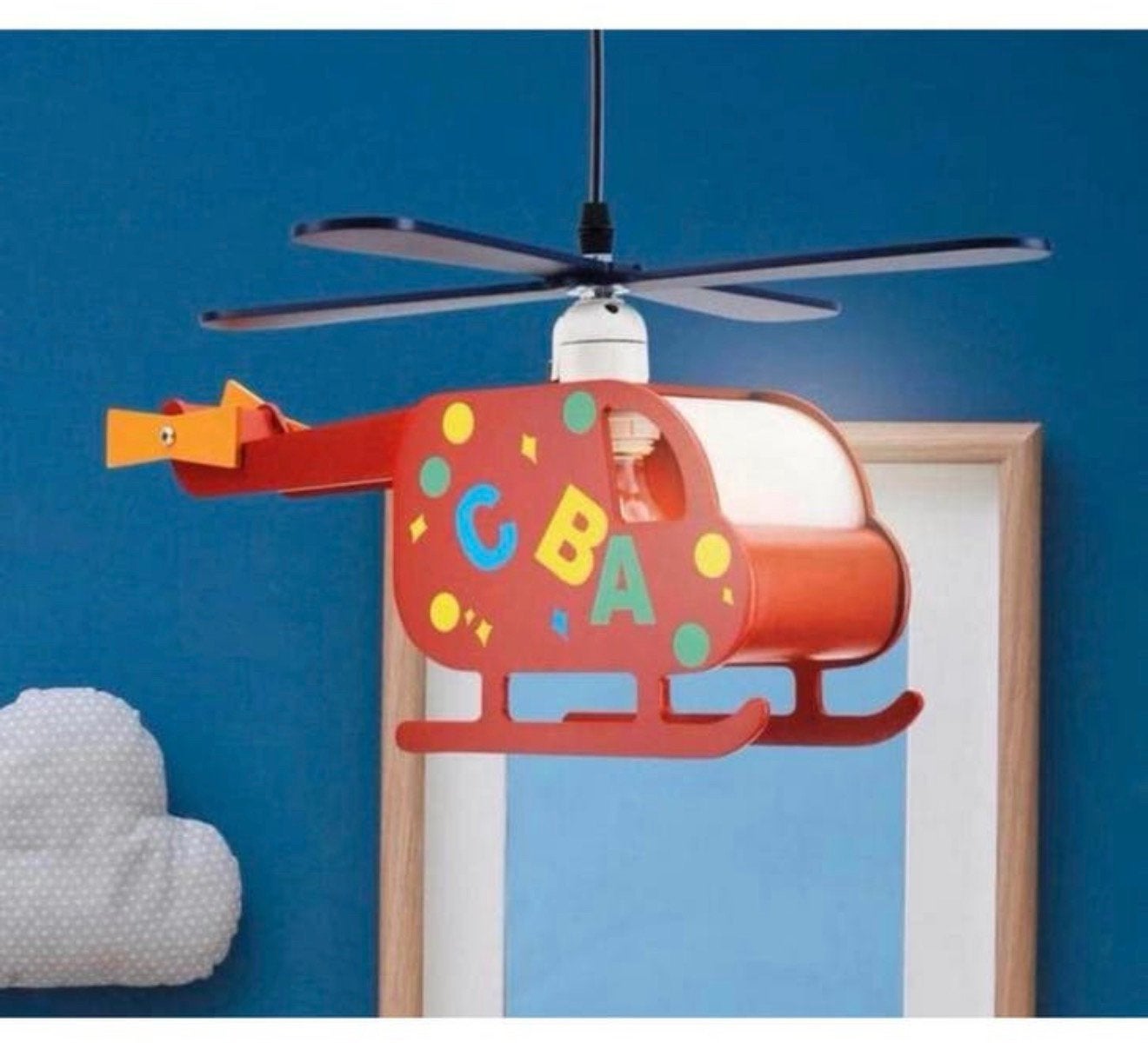 Helikopter lamp Kinderkamer - Helicopter hanglamp kind baby, Kinderen en Baby's, Kinderkamer | Inrichting en Decoratie, Zo goed als nieuw