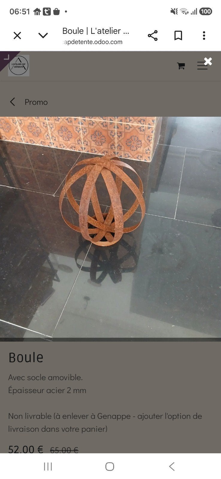 Boule en acier corten, Jardin & Terrasse, Enlèvement