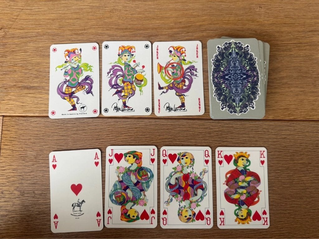 Jeu de cartes Bjørn Wiinblad Piatnik Wien vintage design, Enlèvement ou Envoi, Comme neuf, Carte(s) à jouer