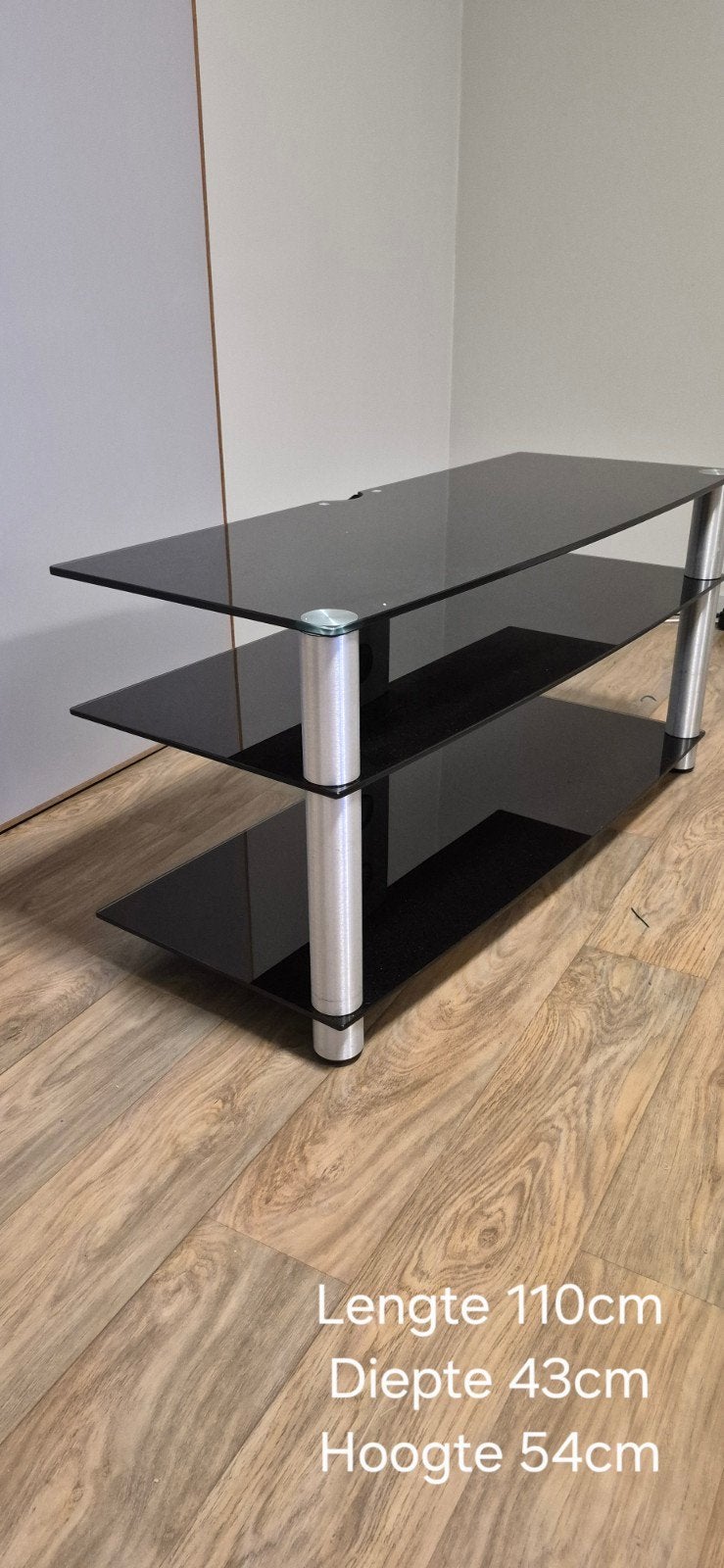 Glazen tv meubel, Huis en Inrichting, Ophalen, Gebruikt, Glas