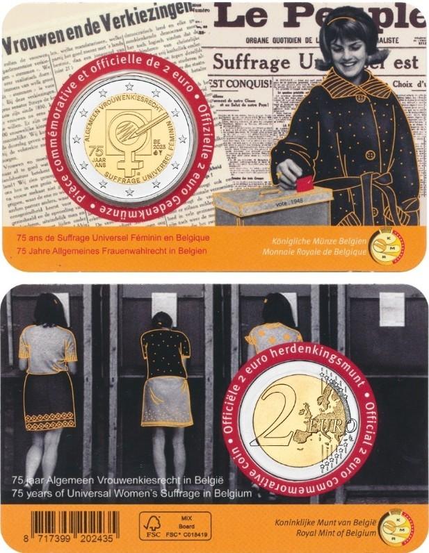 CC 2 euro België 2023 Vrouwenkiesrecht Frans, Ophalen of Verzenden, België, 2 euro