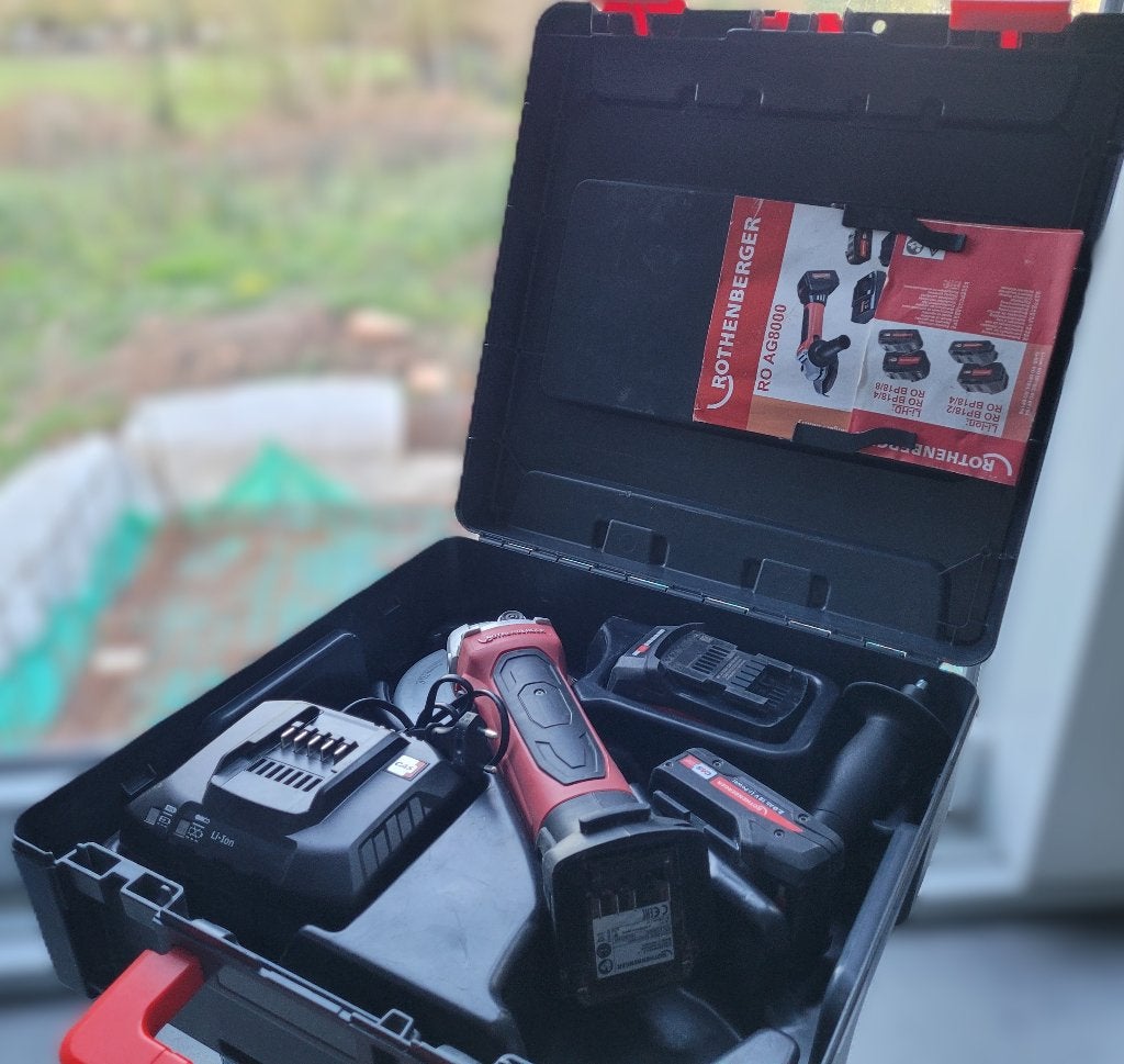 Rothenberger RO AG8000 meuleuse sans fil pro+2 batteries, Enlèvement ou Envoi, Utilisé, Meuleuse d'angle