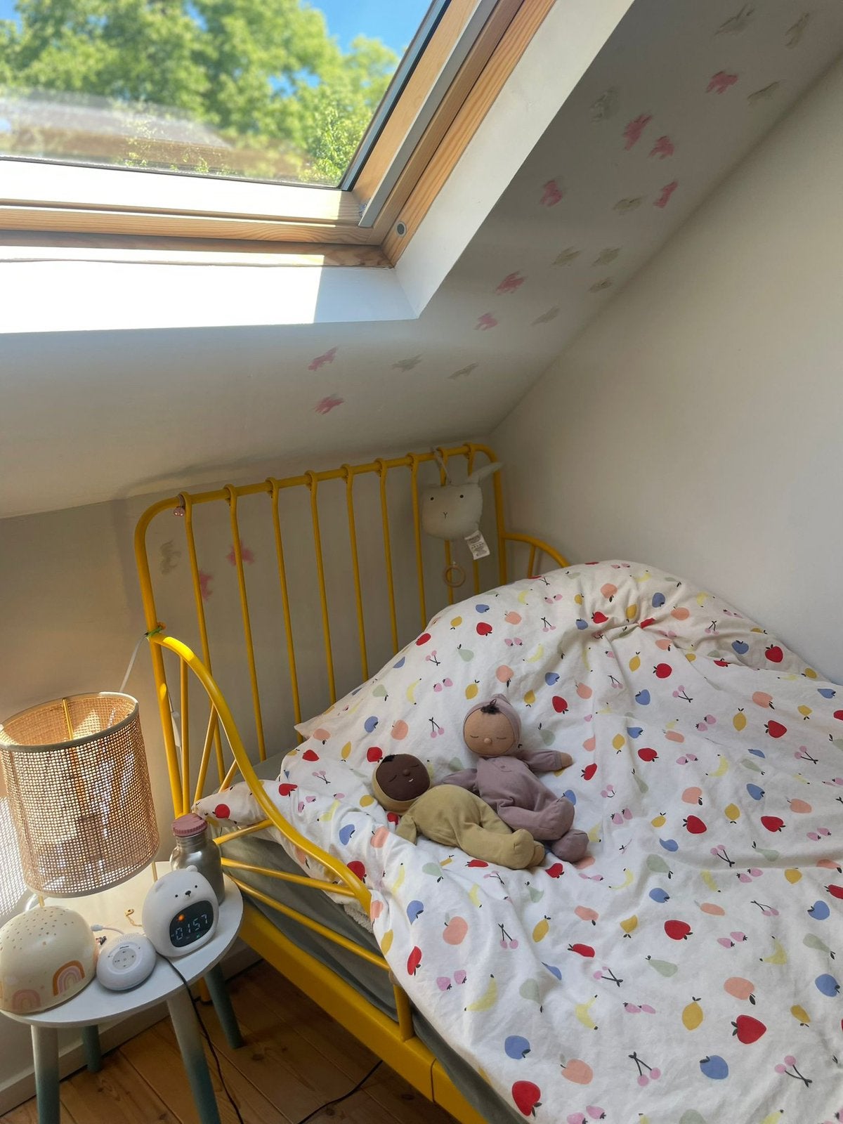 Ikea minnen geel meegroeibed, Kinderen en Baby's, Ophalen, 70 tot 85 cm, Zo goed als nieuw, Lattenbodem