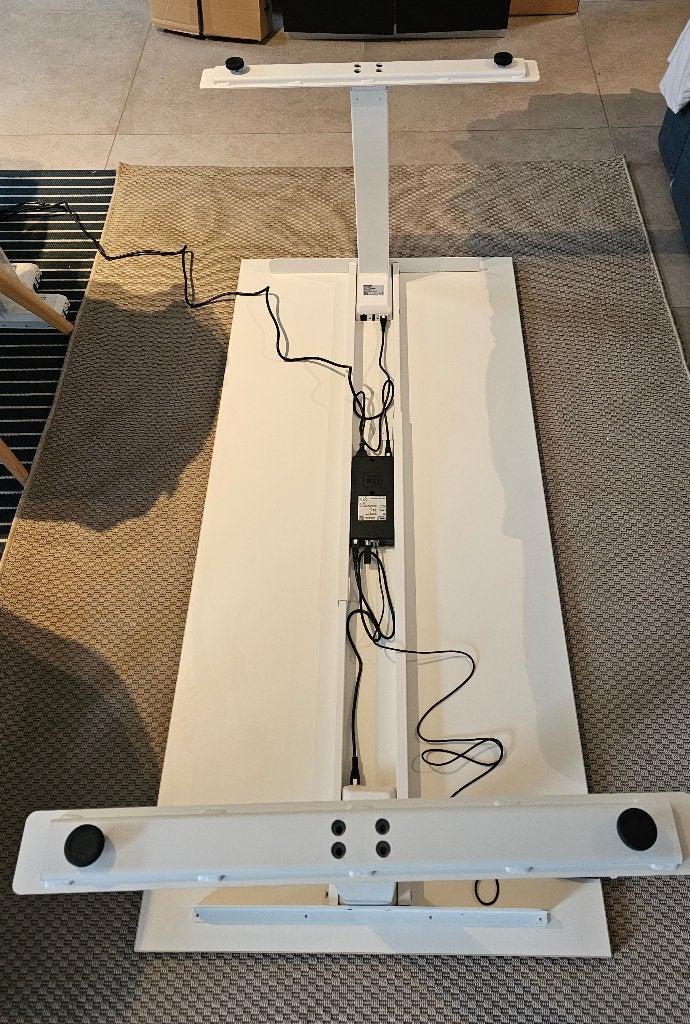 Elektrische zit sta bureau 140x80cm linak Denemarken, Ophalen, Zit-sta bureau, Hout, In hoogte verstelbaar