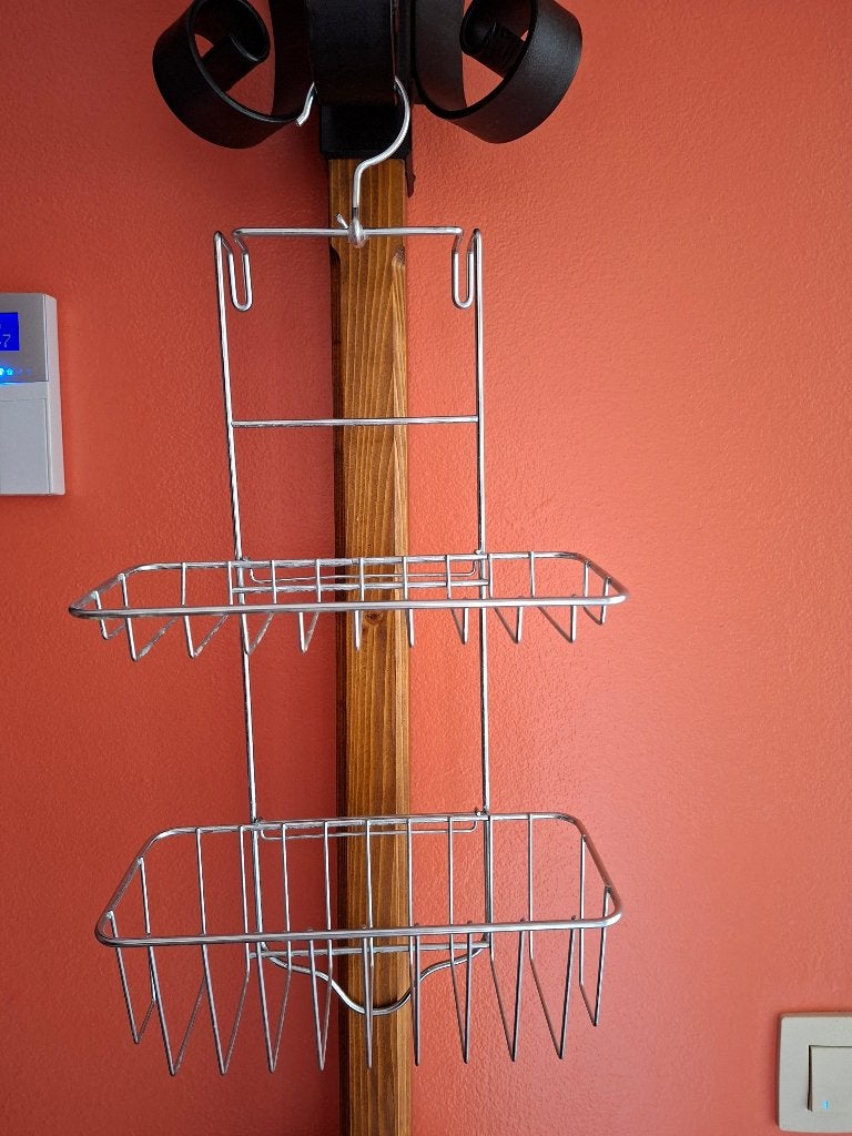 porte savon objets douche 2 niveaux acier chromé haut 50 cm, Maison & Meubles, Enlèvement ou Envoi, Accessoire de douche, Utilisé