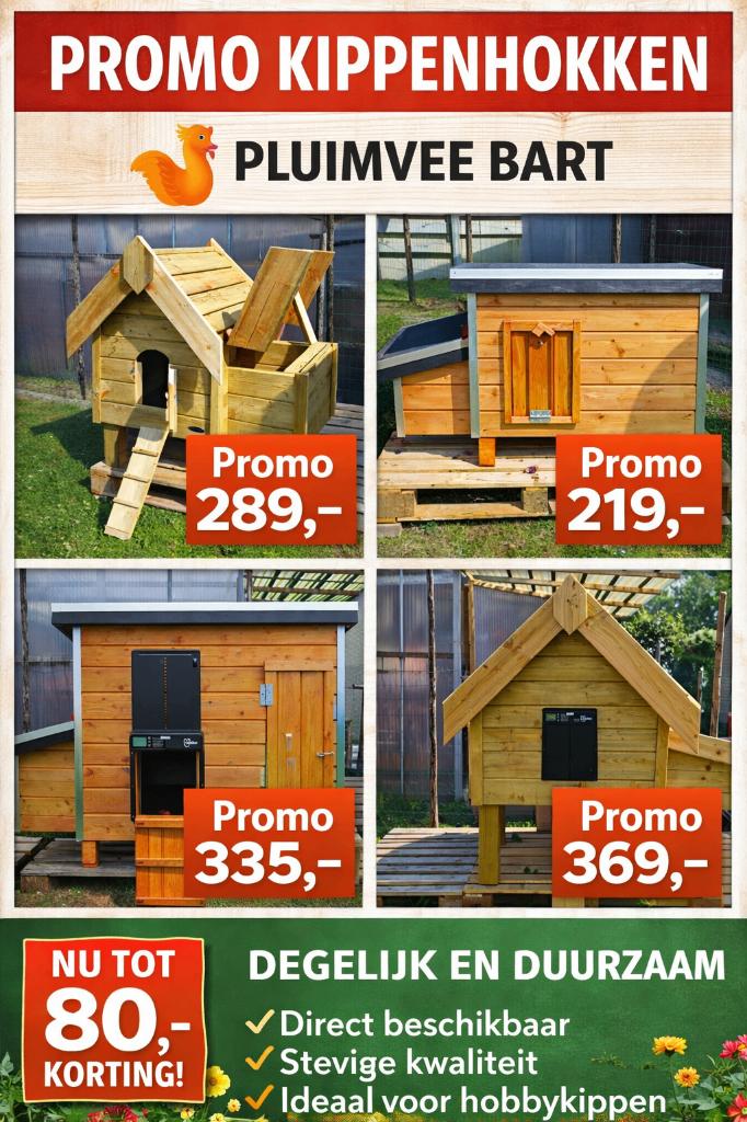 kippenhokken actie GRATIS LEVERING + MONTAGE 0499/082381, Dieren en Toebehoren, Ophalen of Verzenden, Nieuw, Kippenhok of Kippenren
