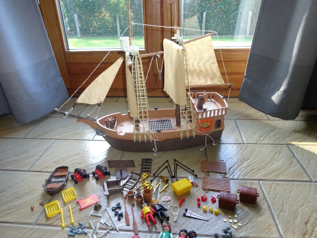 Bateau pirate Playmobil vintage, Enlèvement ou Envoi, Comme neuf, Kit complet, Bateau