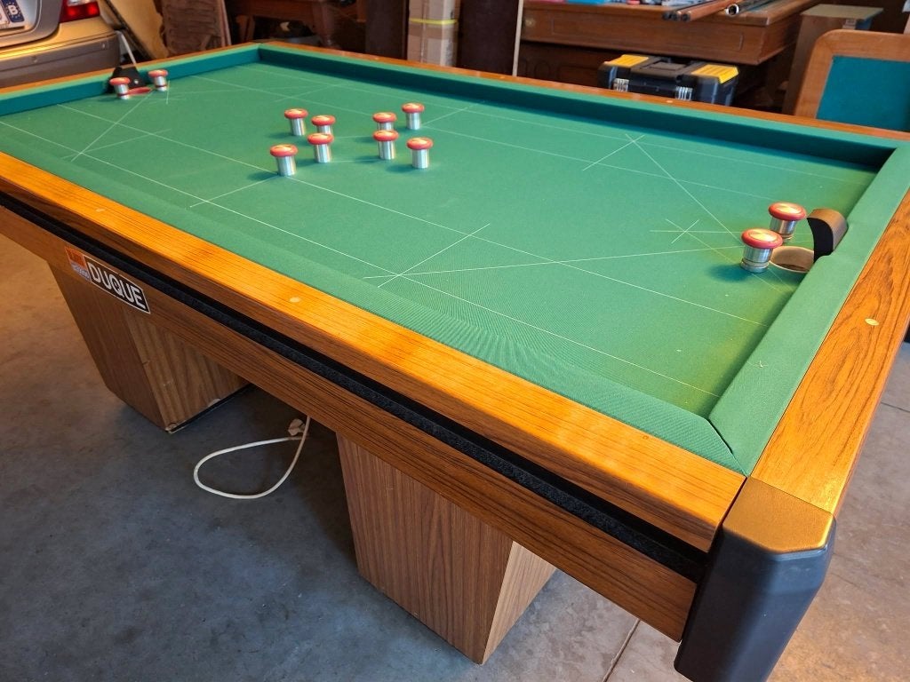 Een vernieuwde tapbiljart met toebehoren., Sport en Fitness, Biljarten en Poolen, Ophalen, Zo goed als nieuw, Biljarttafel